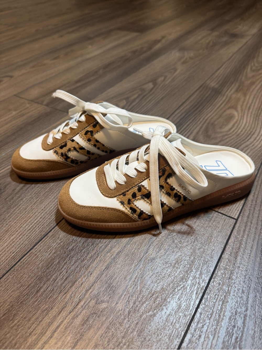 EASTER in WHITE LEOPARD Backless Sneakers